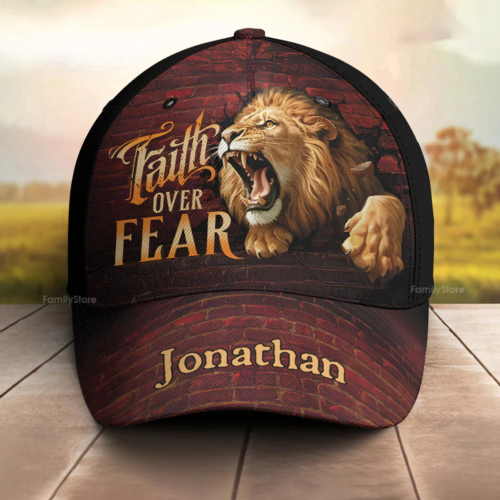 Faith Over Fear - Personalized Classic Cap - Gift For Dad, Husband, Grandpa HN02 - Image 4