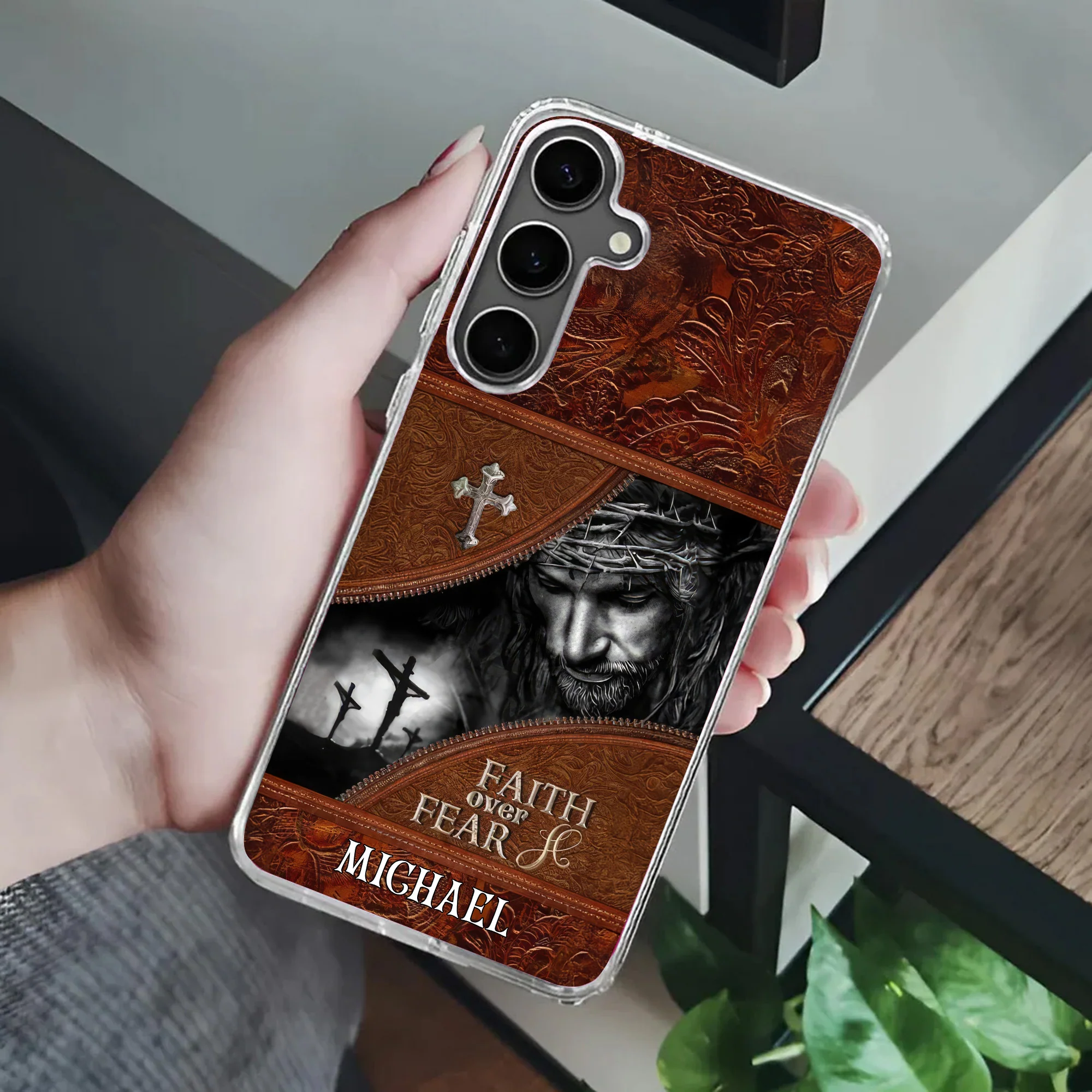 Faith Over Fear - Personalized Phone Case TD118 - Image 4
