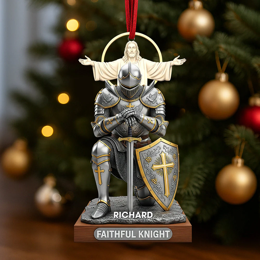 Faithful Knight Christmas – Personalized Acrylic Ornament - Gifts for Christian TD118