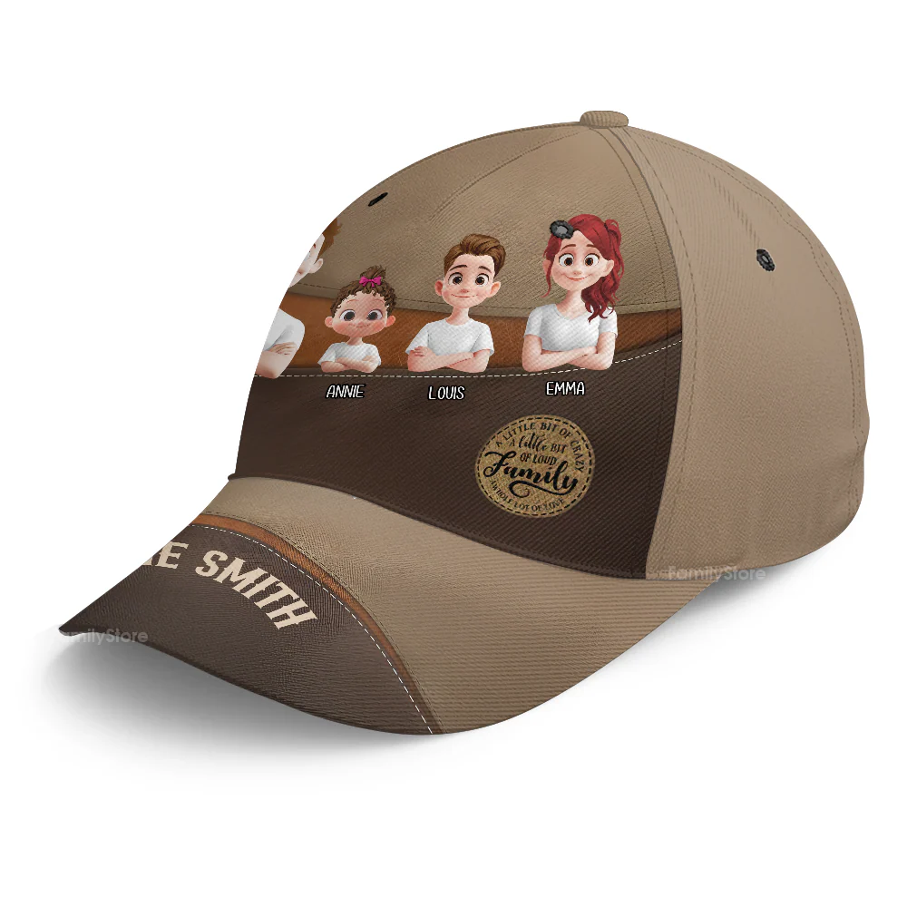 Family A Little Bit Crazy - Personalized Classic Cap - Gift For Dad | GR29 HN02 - Image 2