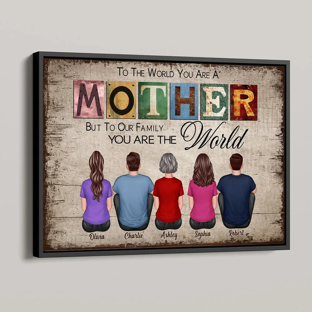 Family Characters With Names Wall Art - Personalized Poster Canvas - Gifts For Mom, Grandma - Image 2