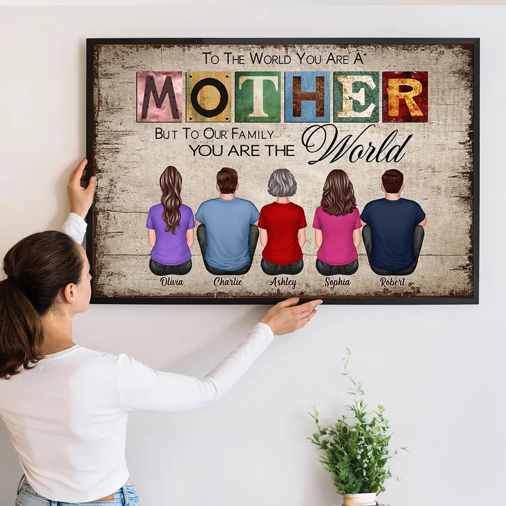 Family Characters With Names Wall Art - Personalized Poster Canvas - Gifts For Mom, Grandma - Image 3