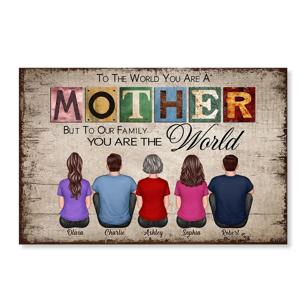 Family Characters With Names Wall Art - Personalized Poster Canvas - Gifts For Mom, Grandma - Image 4