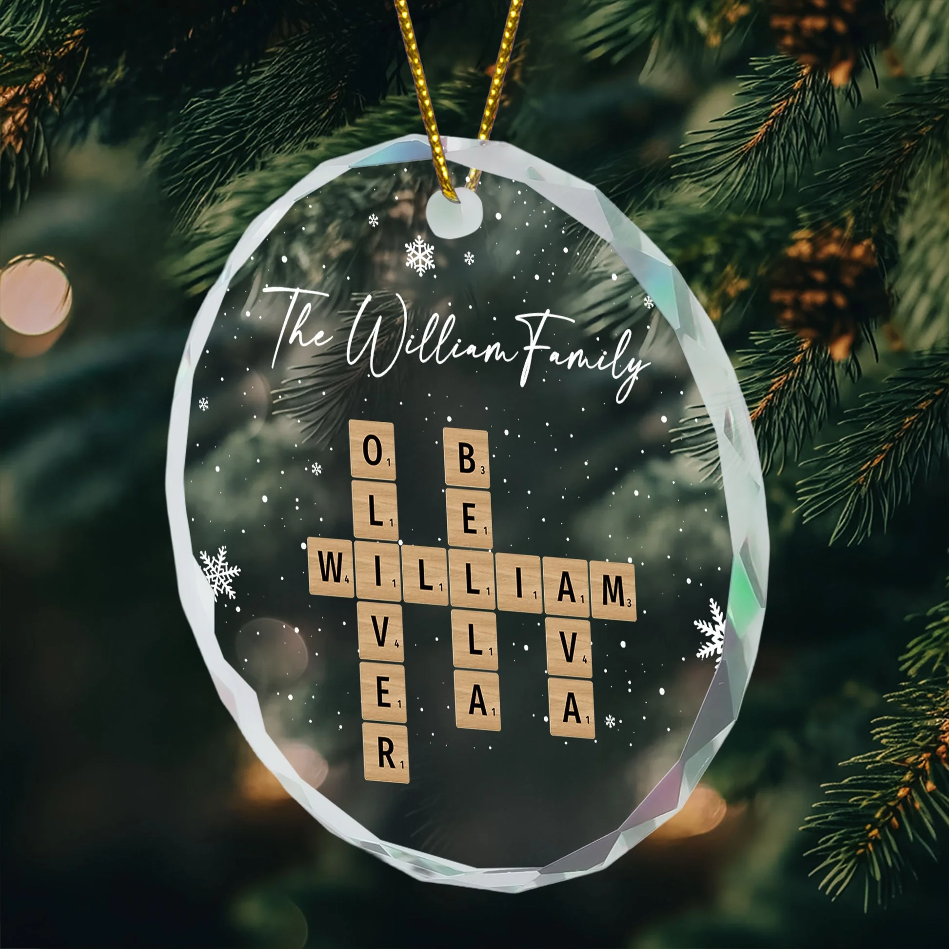 Family Crossword - Personalized Glass Ornament TD118 - Image 4