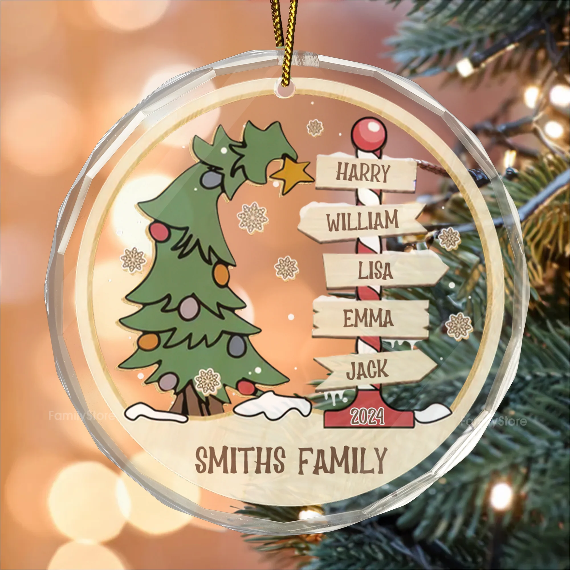 Family Is Where Life Begins And Love Never Ends - Gift For Family - Personalized Glass Ornament - NA94 - Image 2