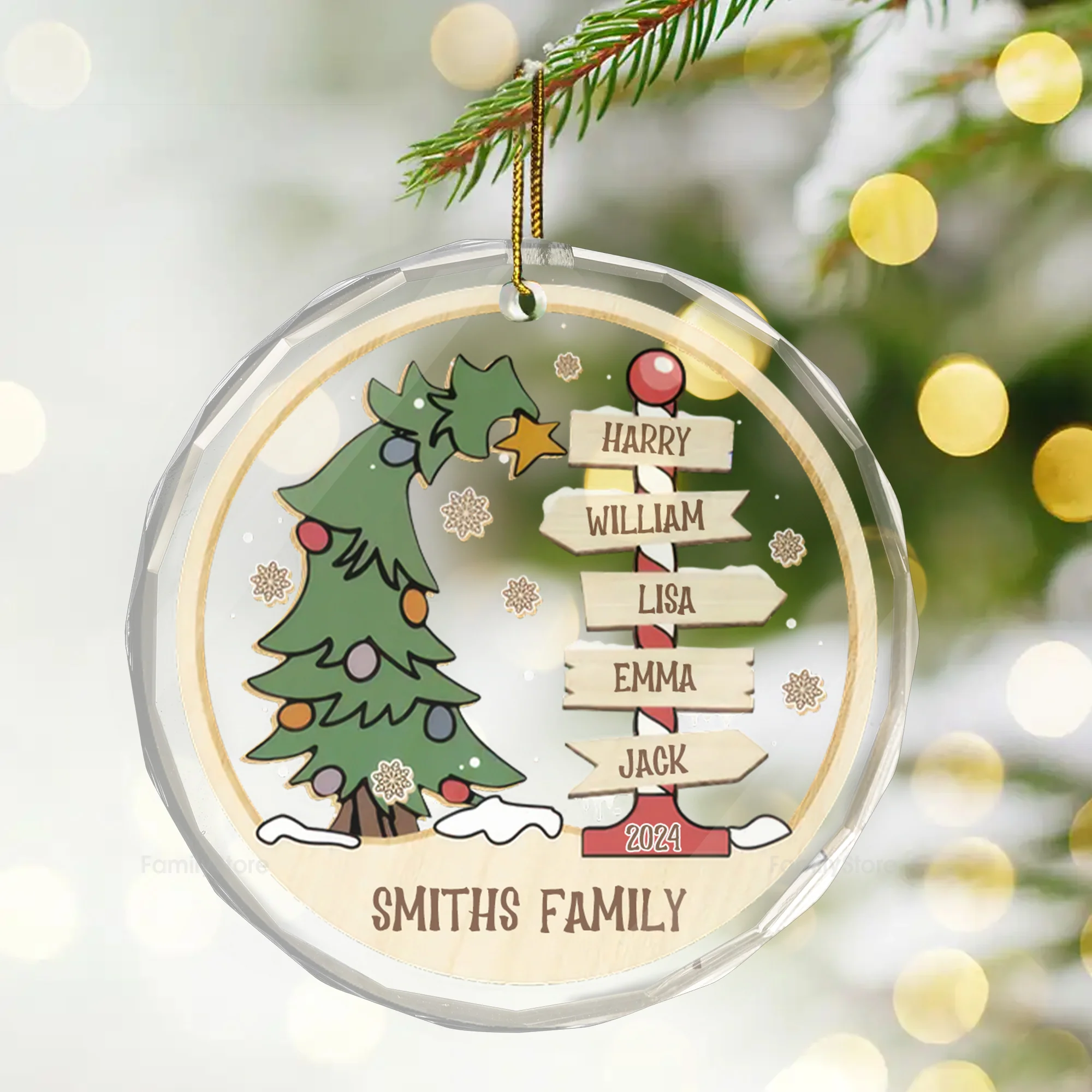 Family Is Where Life Begins And Love Never Ends - Gift For Family - Personalized Glass Ornament - NA94 - Image 3