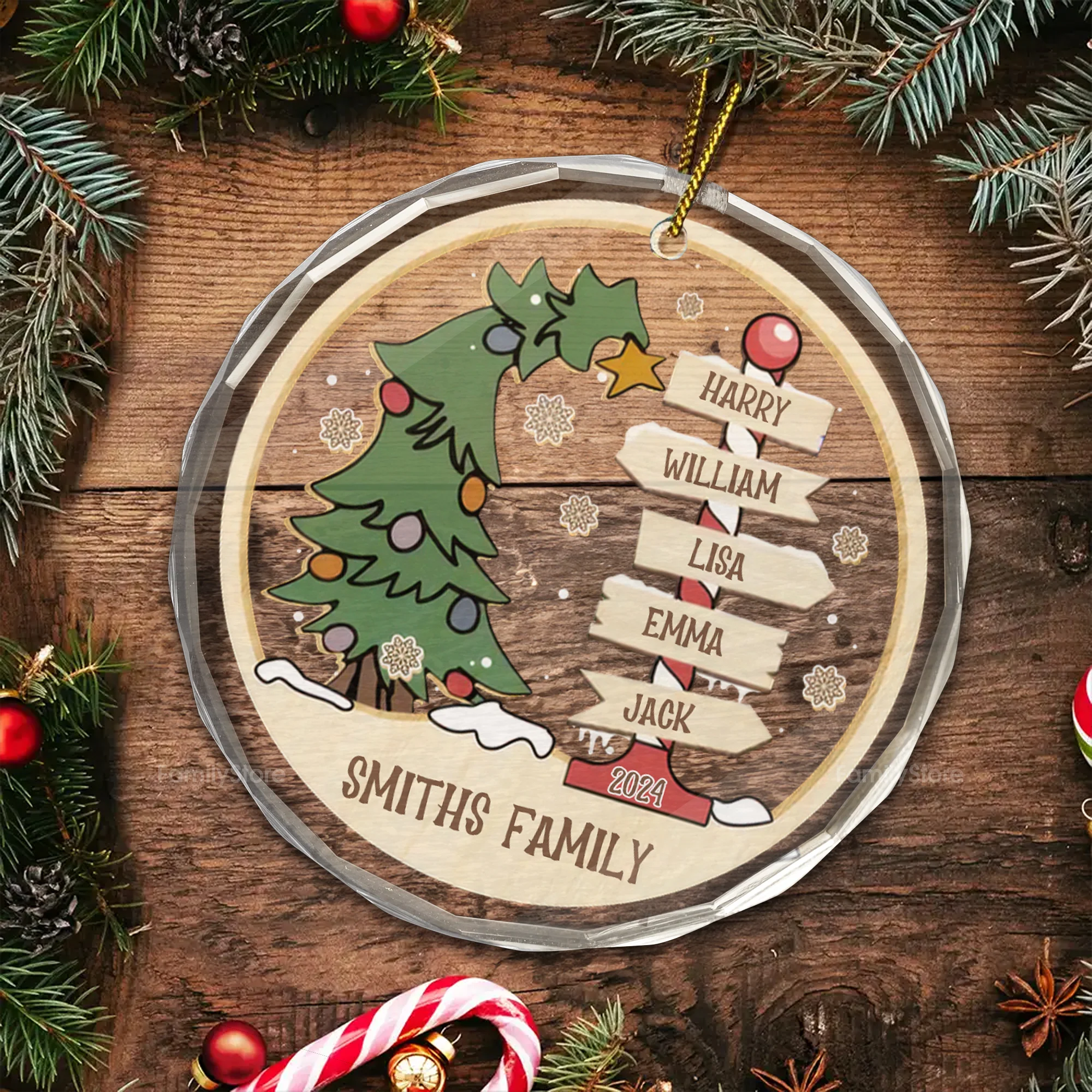 Family Is Where Life Begins And Love Never Ends - Gift For Family - Personalized Glass Ornament - NA94 - Image 5