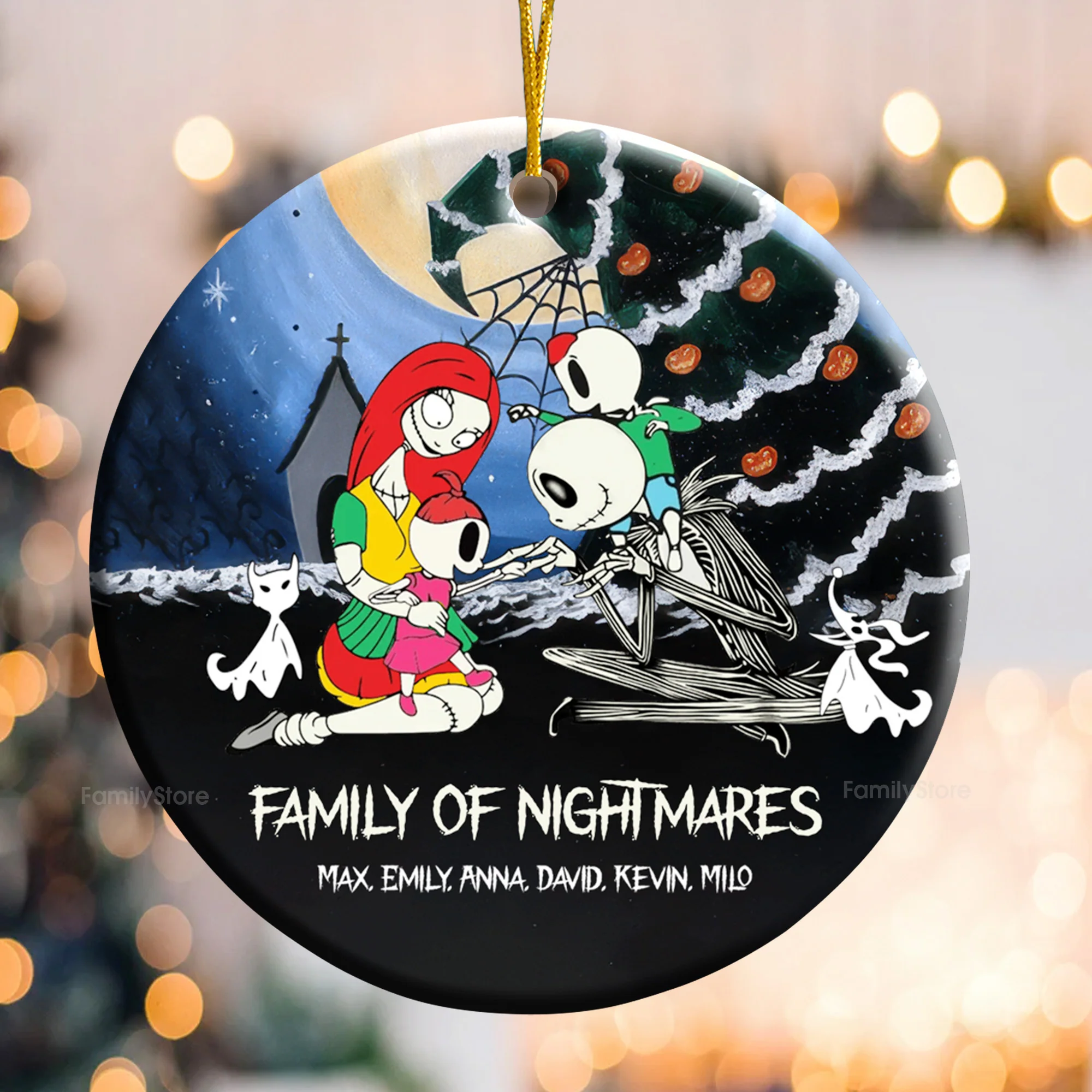 Family Of Nightmare - Gift For Family - Personalized Ceramic Ornament - CL14 NA94 - Image 2