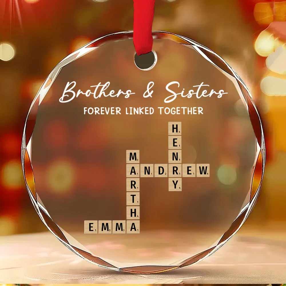 Family Roots Keep Us Together - Personalized Glass Ornament - Christmas Gift For Family, Brother, Sister HH01 - Image 2