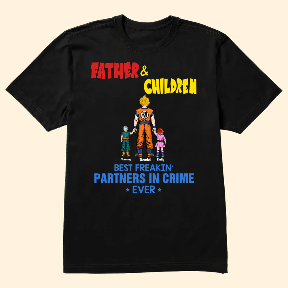 DrBa Father And Sons Best Freaking Partners In Crime - Gift For Dad, Father's Day - Personalized TShirt CL03 - Image 2