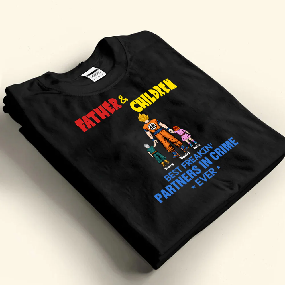 DrBa Father And Sons Best Freaking Partners In Crime - Gift For Dad, Father's Day - Personalized TShirt CL03 - Image 3