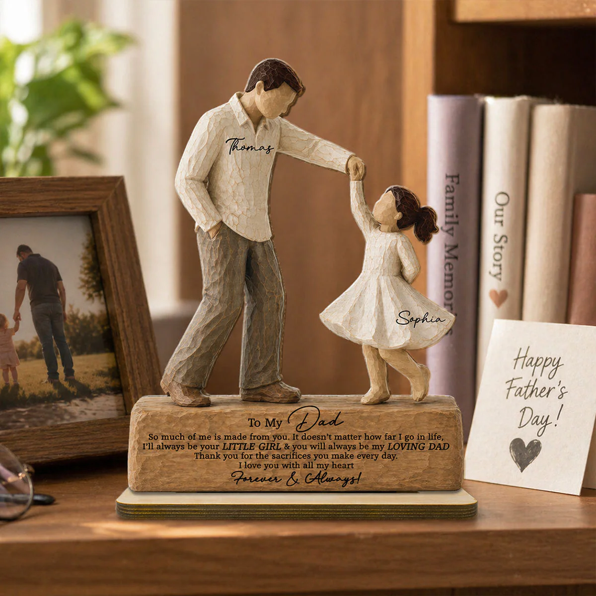 Father & Daughter Dancing To My Dad I Will Always Be Your Little Girl -Personalized Standing Wooden Plaque - Gift For Dad From Daughter - Image 2