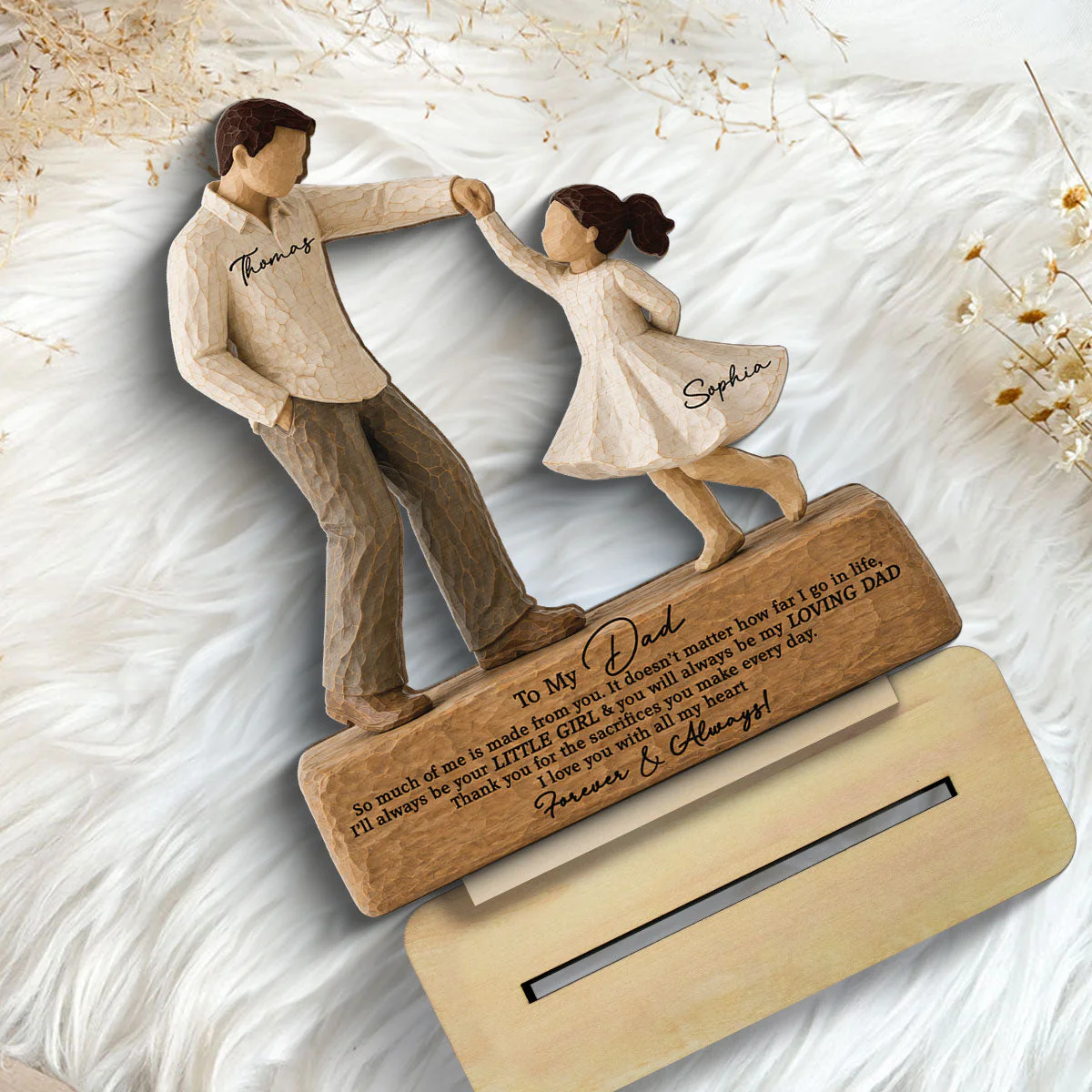 Father & Daughter Dancing To My Dad I Will Always Be Your Little Girl -Personalized Standing Wooden Plaque - Gift For Dad From Daughter - Image 7