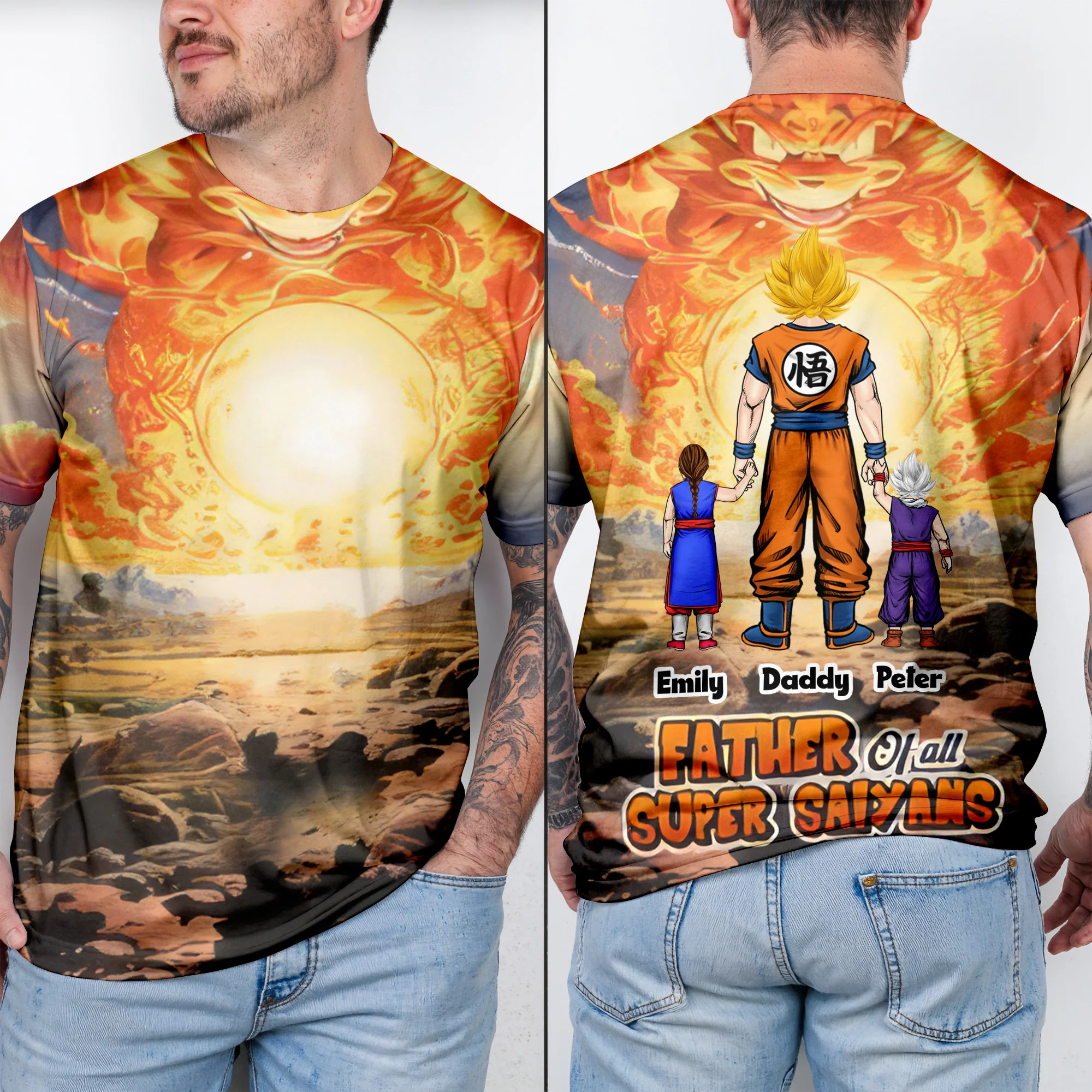 Father Of All Super Saiyans - Personalized 3D Tshirt - Gift For Dad, Grandpa, Father's Day | CL03 NA94