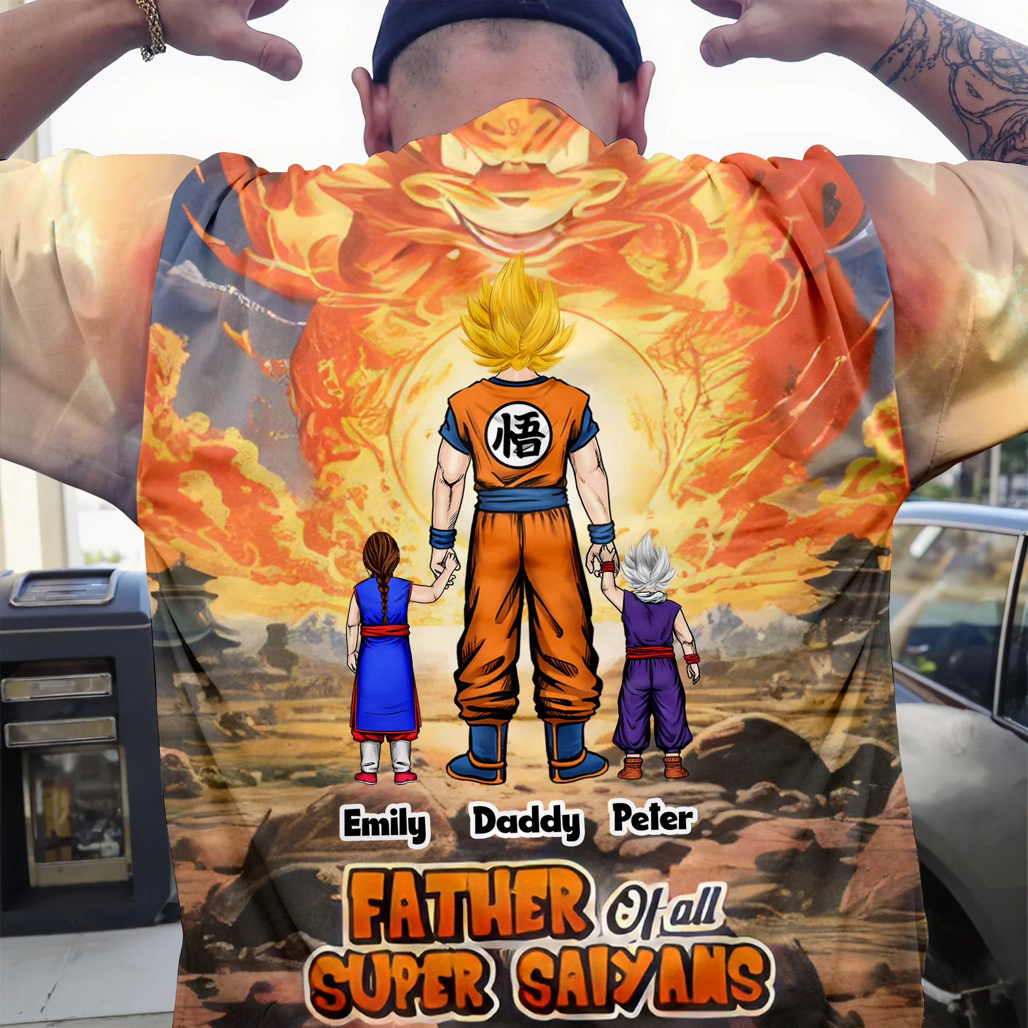 Father Of All Super Saiyans - Personalized 3D Tshirt - Gift For Dad, Grandpa, Father's Day | CL03 NA94 - Image 3