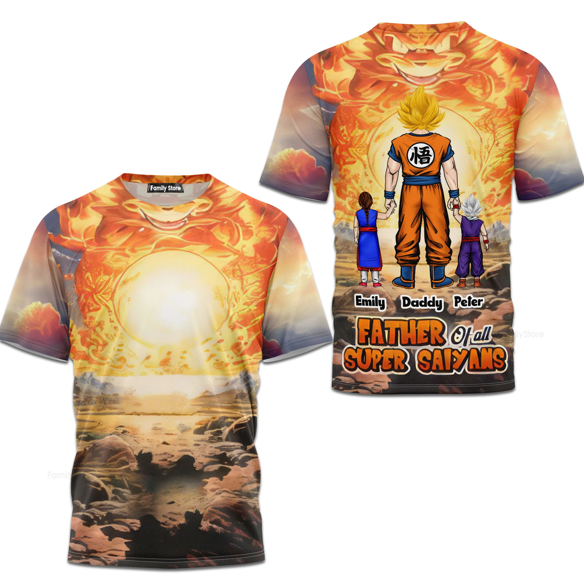 Father Of All Super Saiyans - Personalized 3D Tshirt - Gift For Dad, Grandpa, Father's Day | CL03 NA94 - Image 5