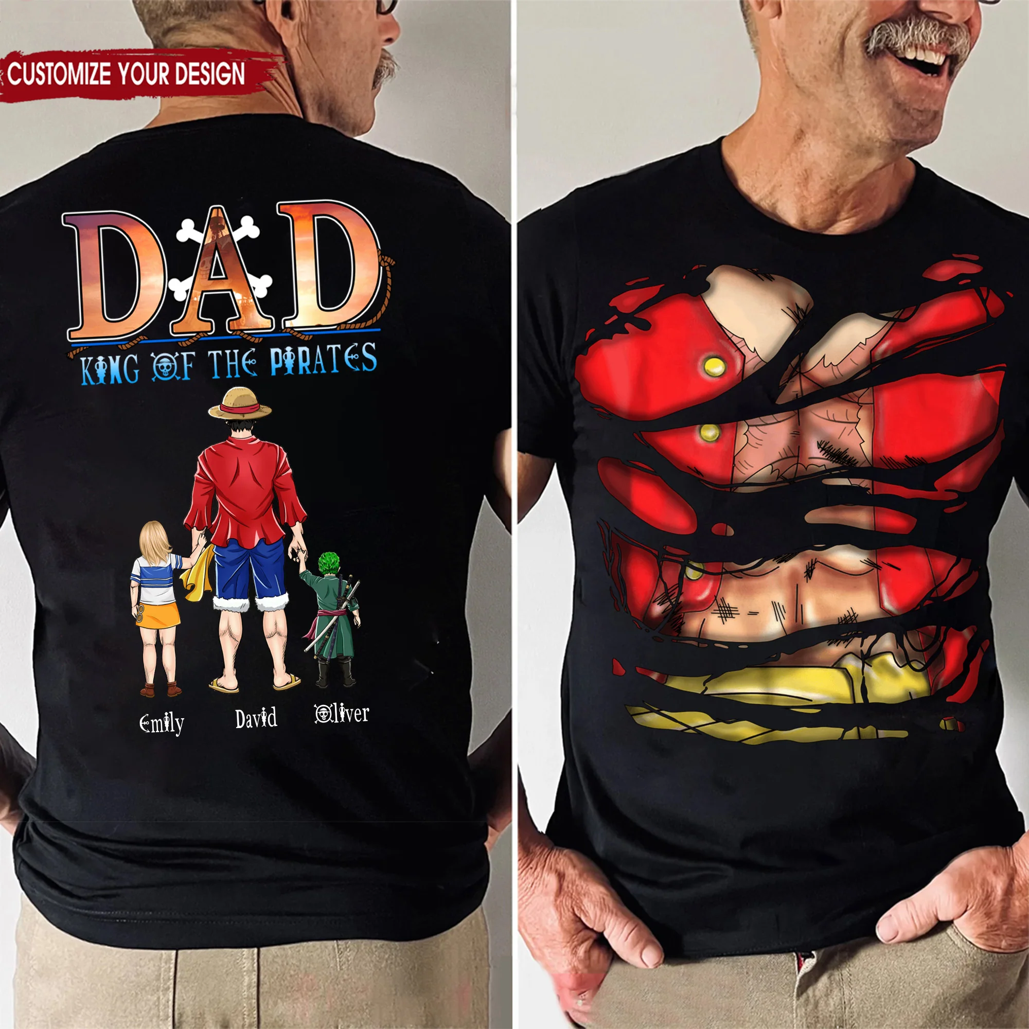 OnPi Pirate Adventure Father Of The Little Kings - Gift For Dad, Husband, Father's Day - Personalized Shirt 2 Side - Image 2