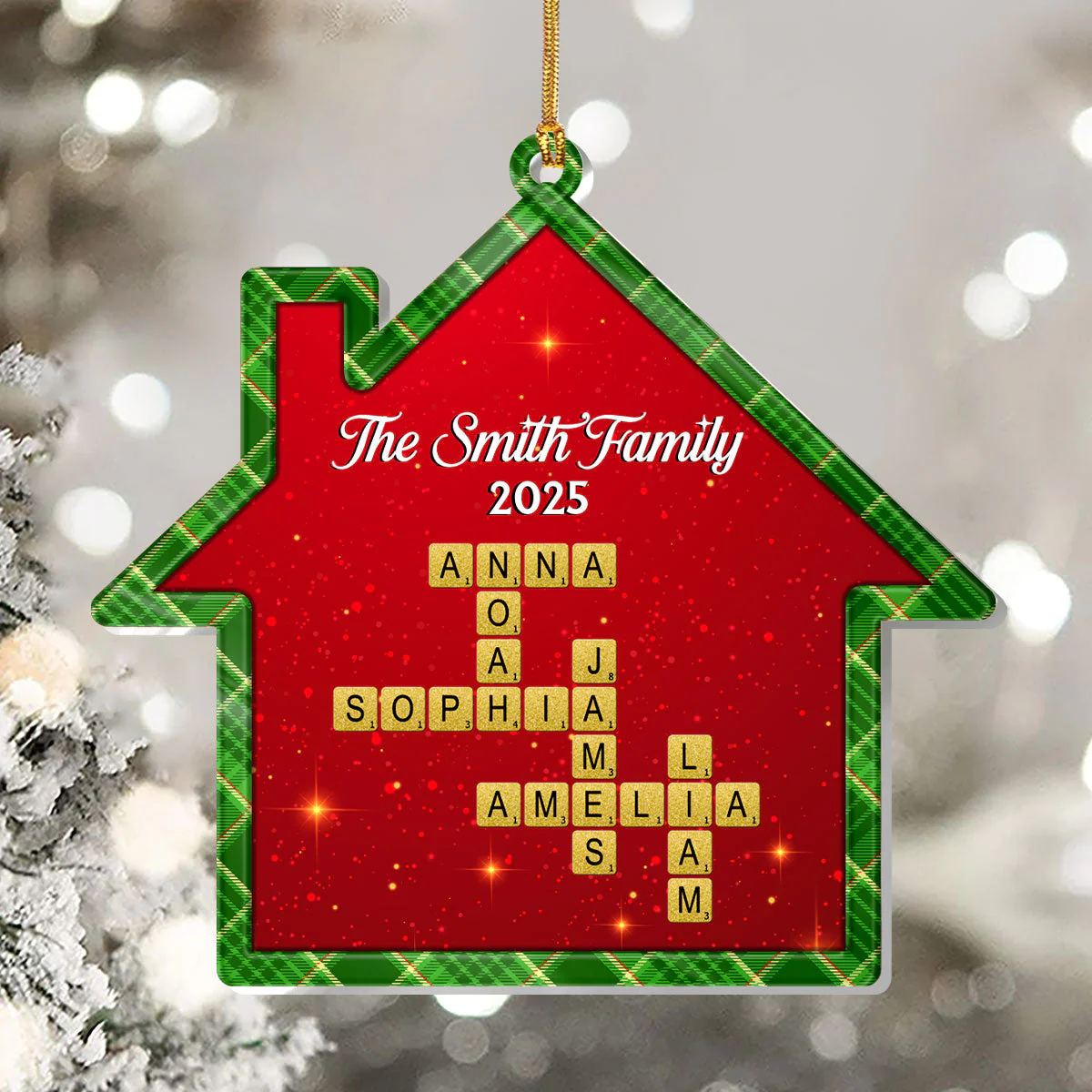 Festive Family Crossword - Personalized 1-Layer Acrylic Ornament TD118 - Image 5