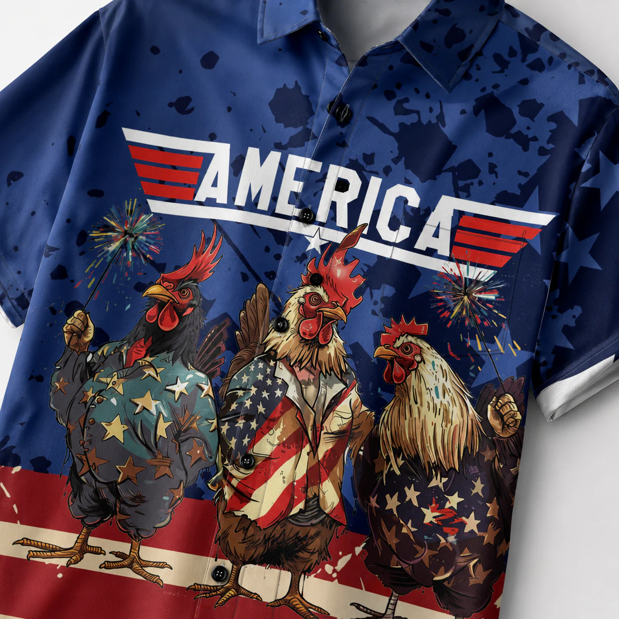 Fighter Pilot Rooster Chicken - Personalized Hawaiian Shirt - Gift For Him - Image 4