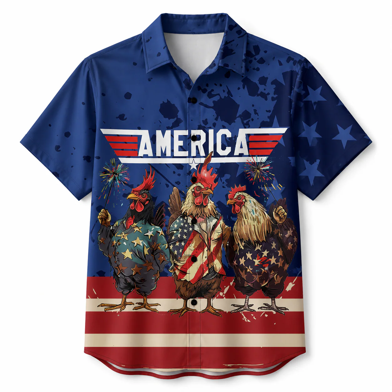 Fighter Pilot Rooster Chicken - Personalized Hawaiian Shirt - Gift For Him - Image 5