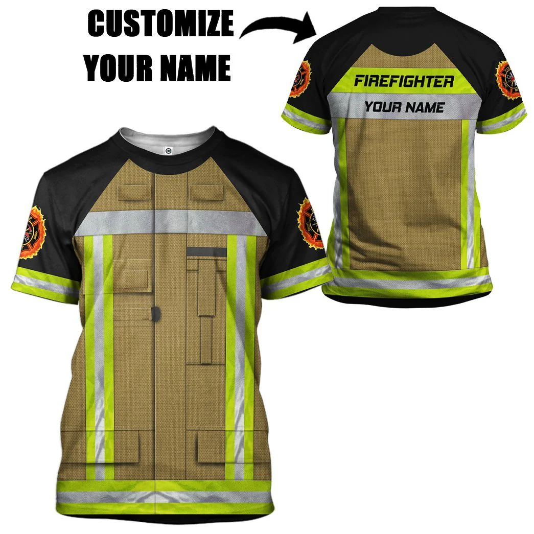 Personalized Firefighter T-Shirt 3D For Men & Women - Image 2