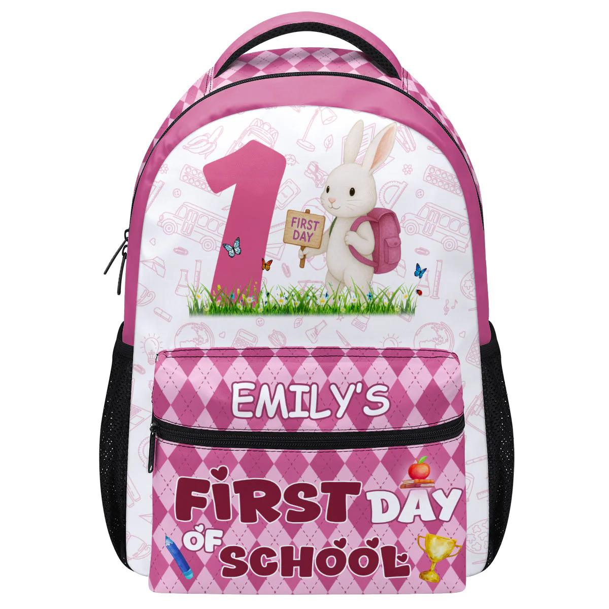 First Day Of School - Personalized Canvas Backpack - Gift For Kids TD118