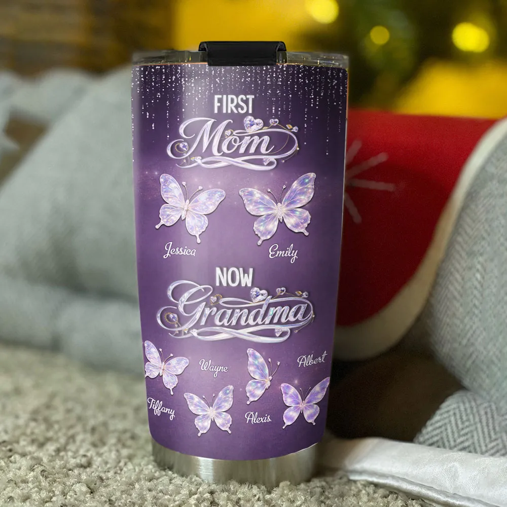 First Mom Now Grandma Crystal - Personalized Tumbler - Gift For Mom, Grandma HN02 - Image 4