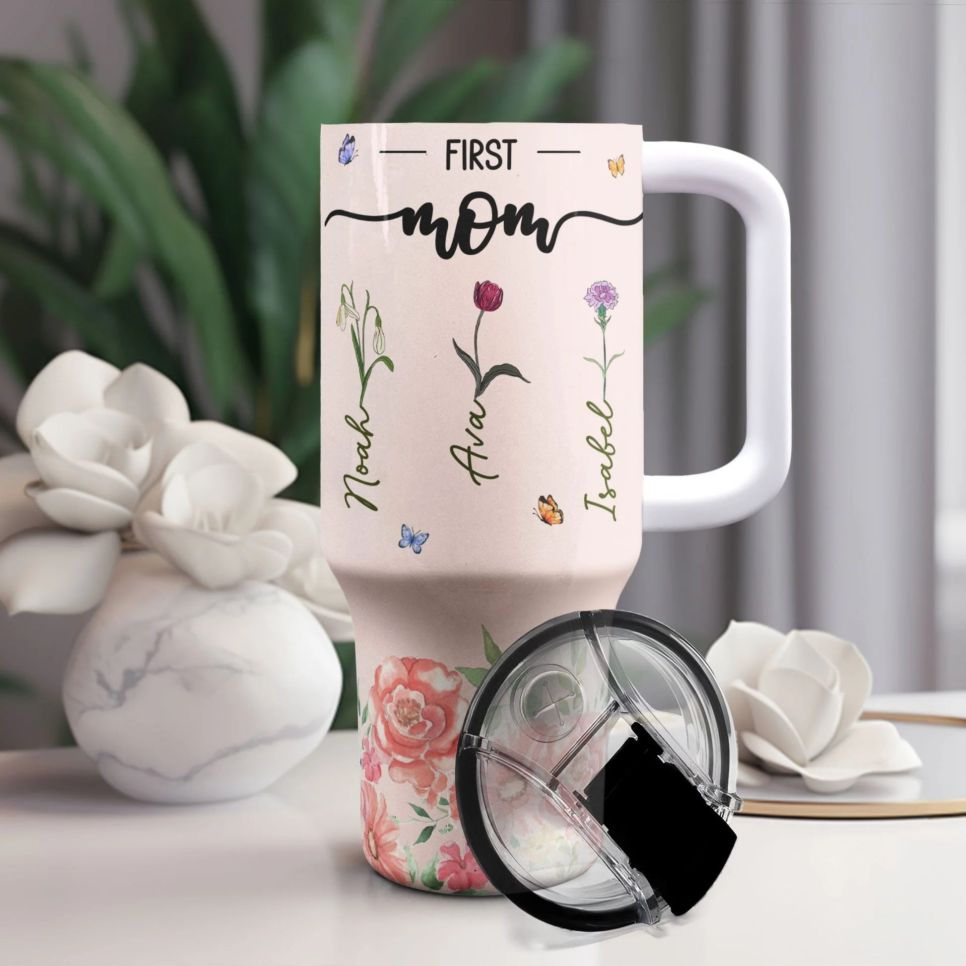 First Mom Now Grandma  - Personalized Stainless Steel Tumbler - Gift For Mom, Grandma, Grandmother, Mother's Day NA94 - Image 2