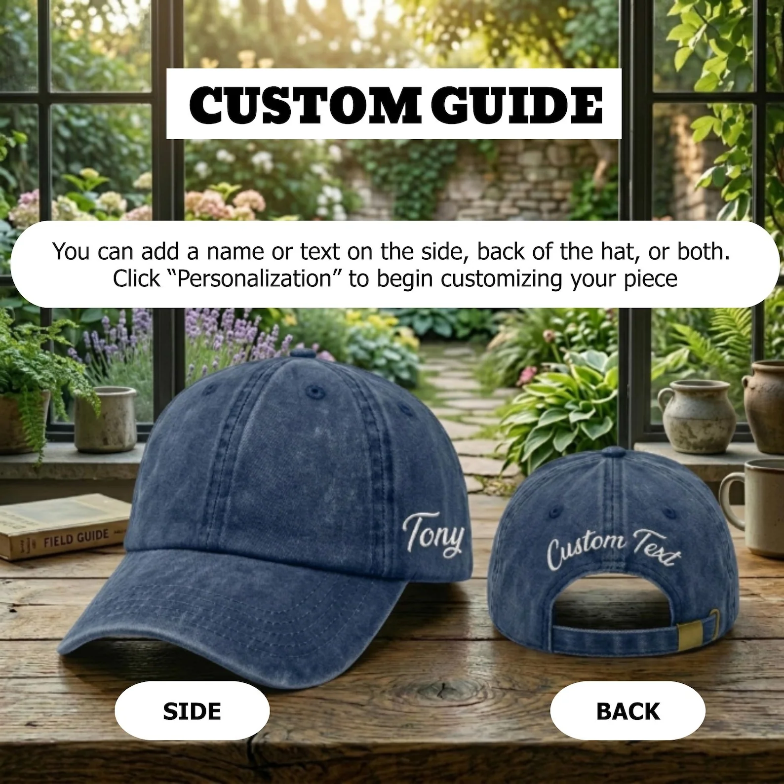 Floral American Flag 250 Years - Personalized Embroidered Classic Cap - Gift For Patriots - Image 3