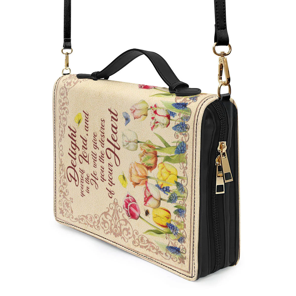 Flower Delight Yourself In The Lord - Unique Personalized Bible Covers - AT4082440 - Image 5