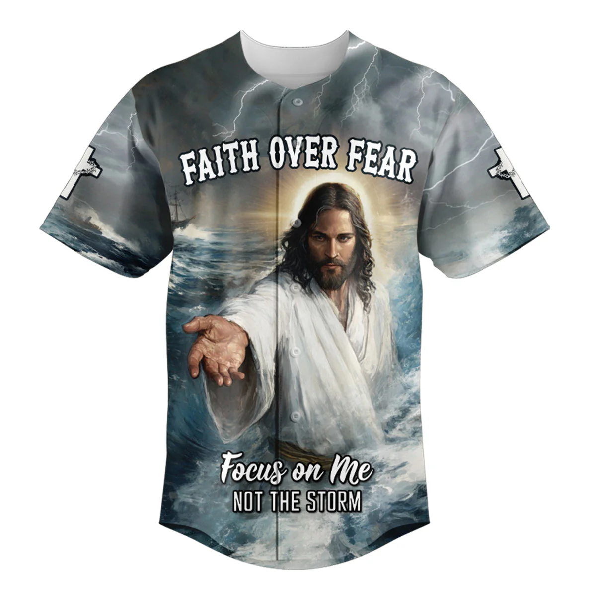 Focus on me not the Storm Custom Name Baseball Jersey - Christant Gift For Him - Image 2
