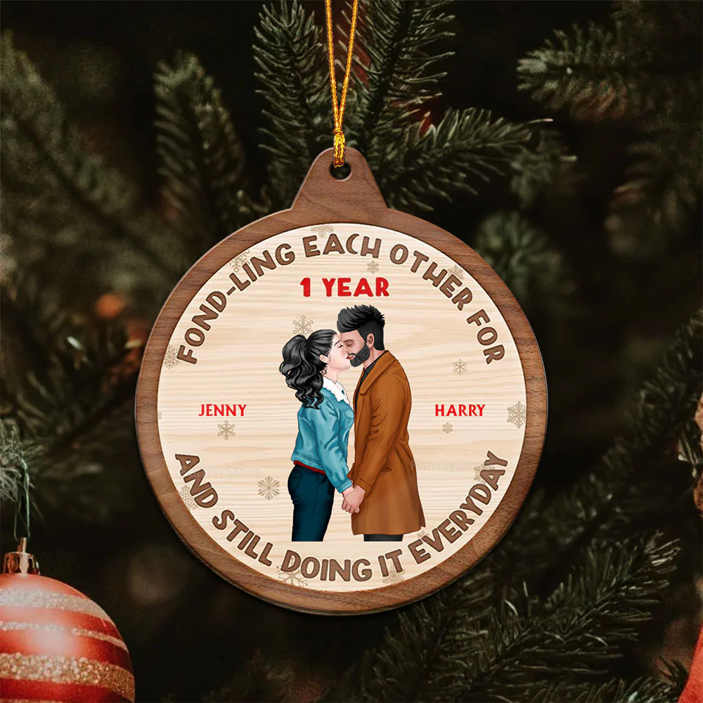 Fondling Each Other For Years - Gift for Couples - Personalized Wood Ornament - CL30 NH96 - Image 6