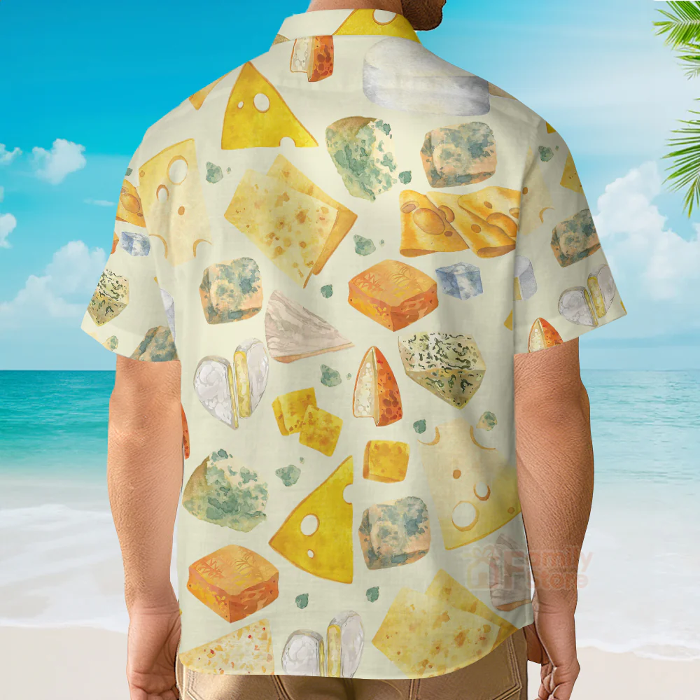 Food Cheese Beautiful Food Life Hawaiian Shirt - Image 4