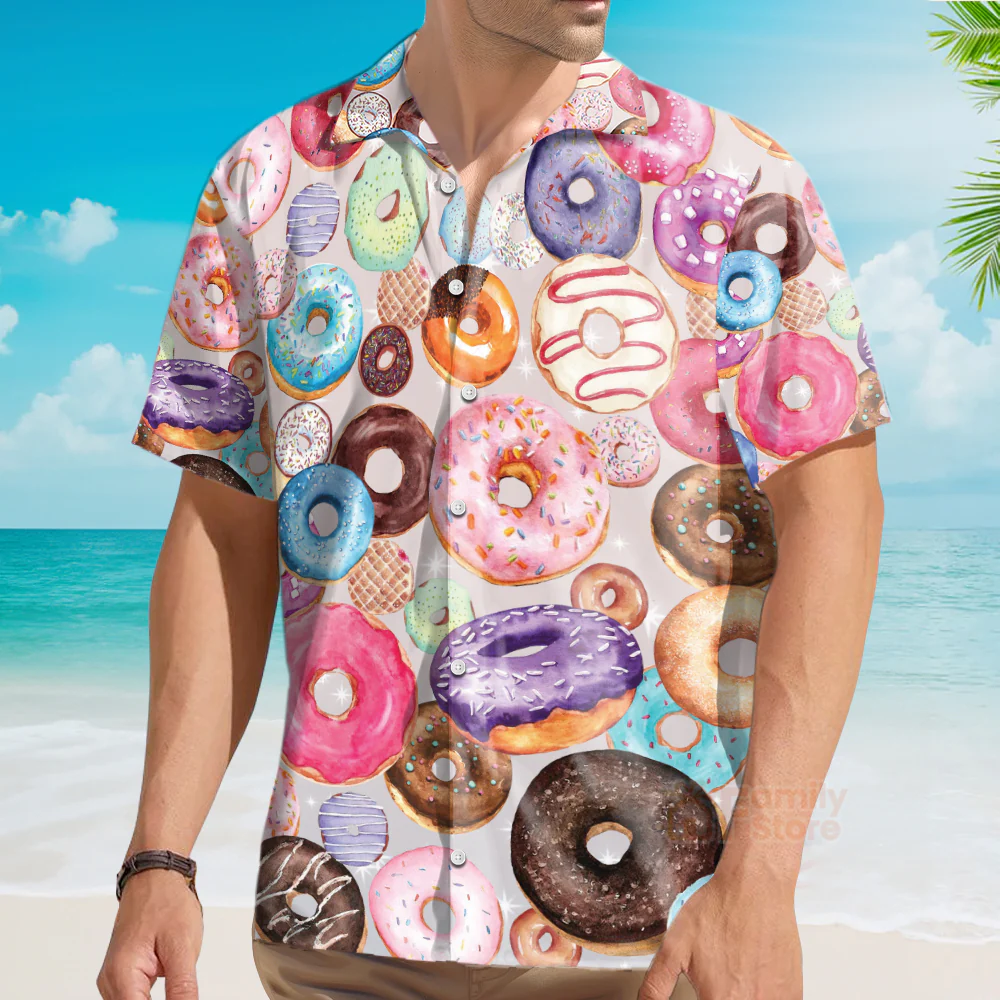 Funny Food Donut Lovely Style Hawaiian Shirt - Image 4