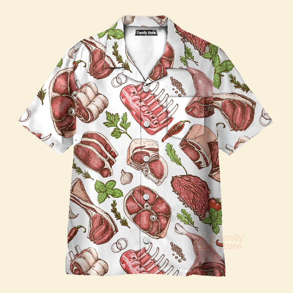 Food Meat Delicious Meal Hawaiian Shirt - Image 2
