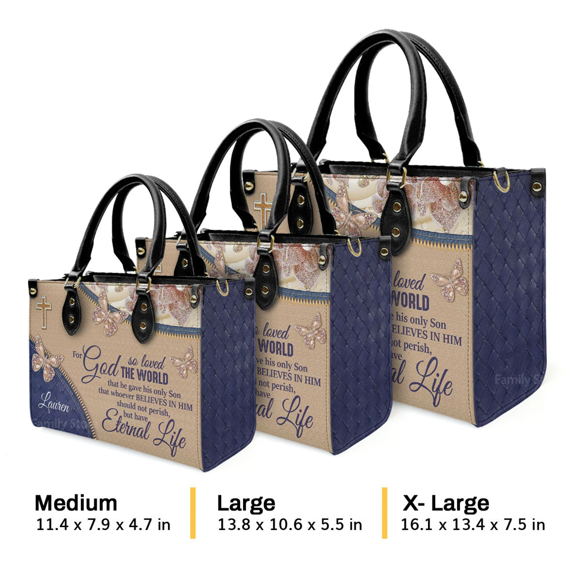 For God So Loved The World - Thoughtful Gift For Christians - Personalized Leather Handbag With Handle - AT4080738 - Image 4