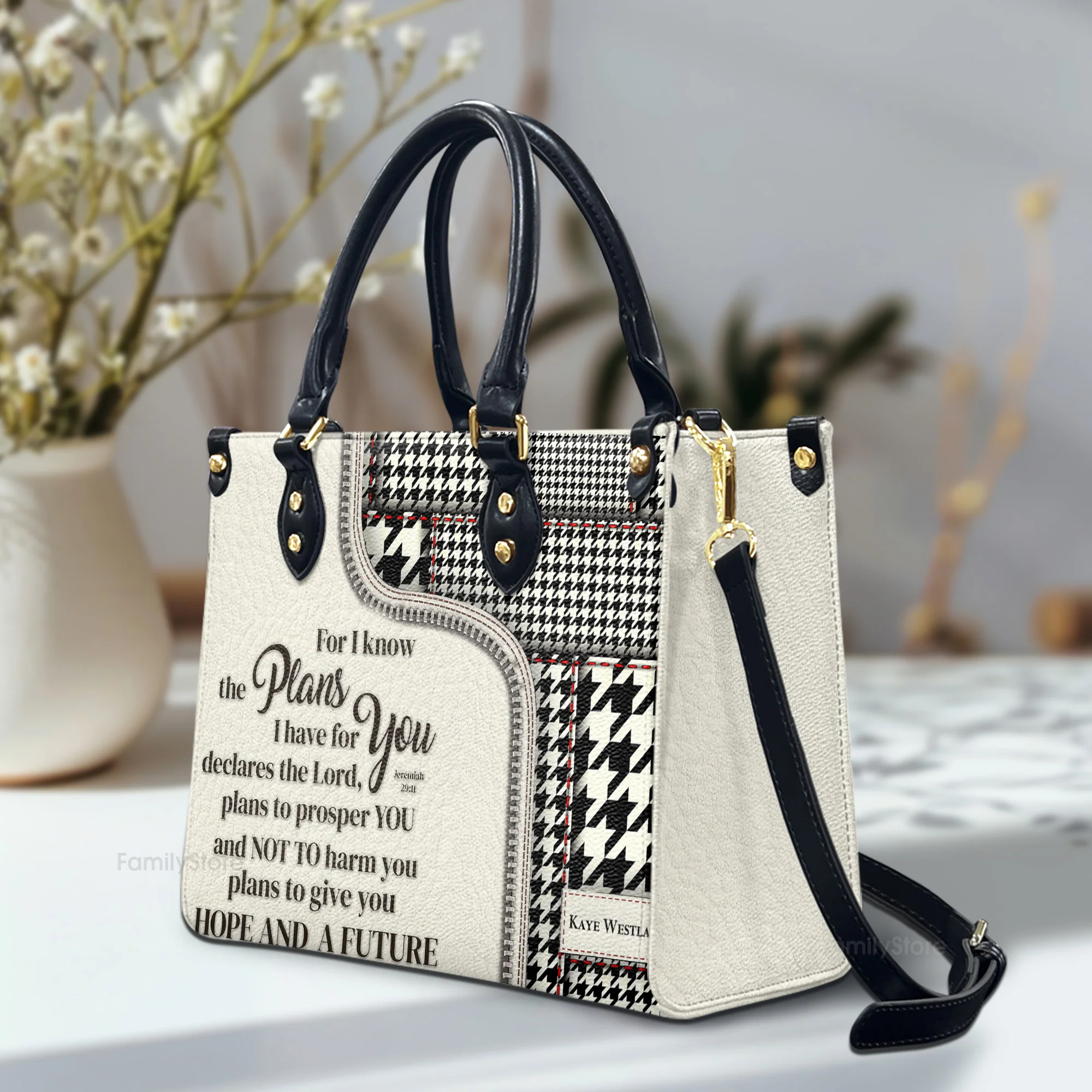 For I Know The Plans I Have For You Jeremiah 29:11 - Unique Personalized Leather Handbag - AT4080848 - Image 2