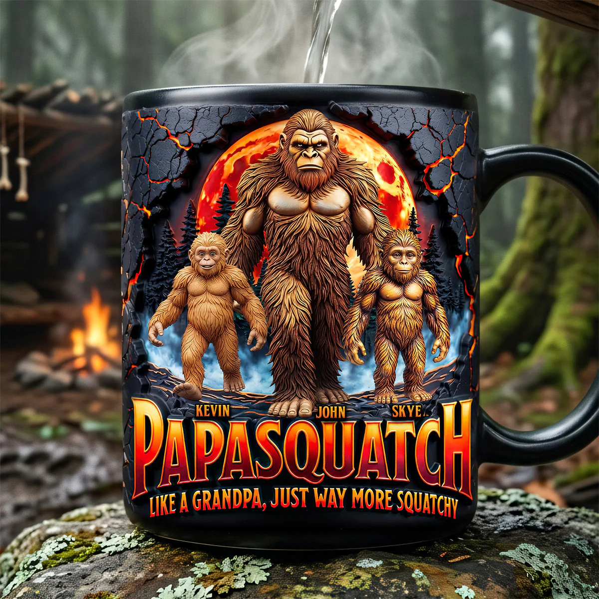Forest Papa Squatch Like A Grandpa Just Way More Squatchy - Personalized Mug - Gifts For Dad, Grandpa