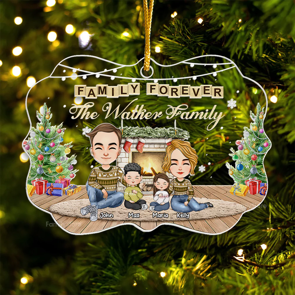 Forever Family - Christmas Gift For Family Members - Personalized Acrylic Ornament - CL33 NA94 - Image 5