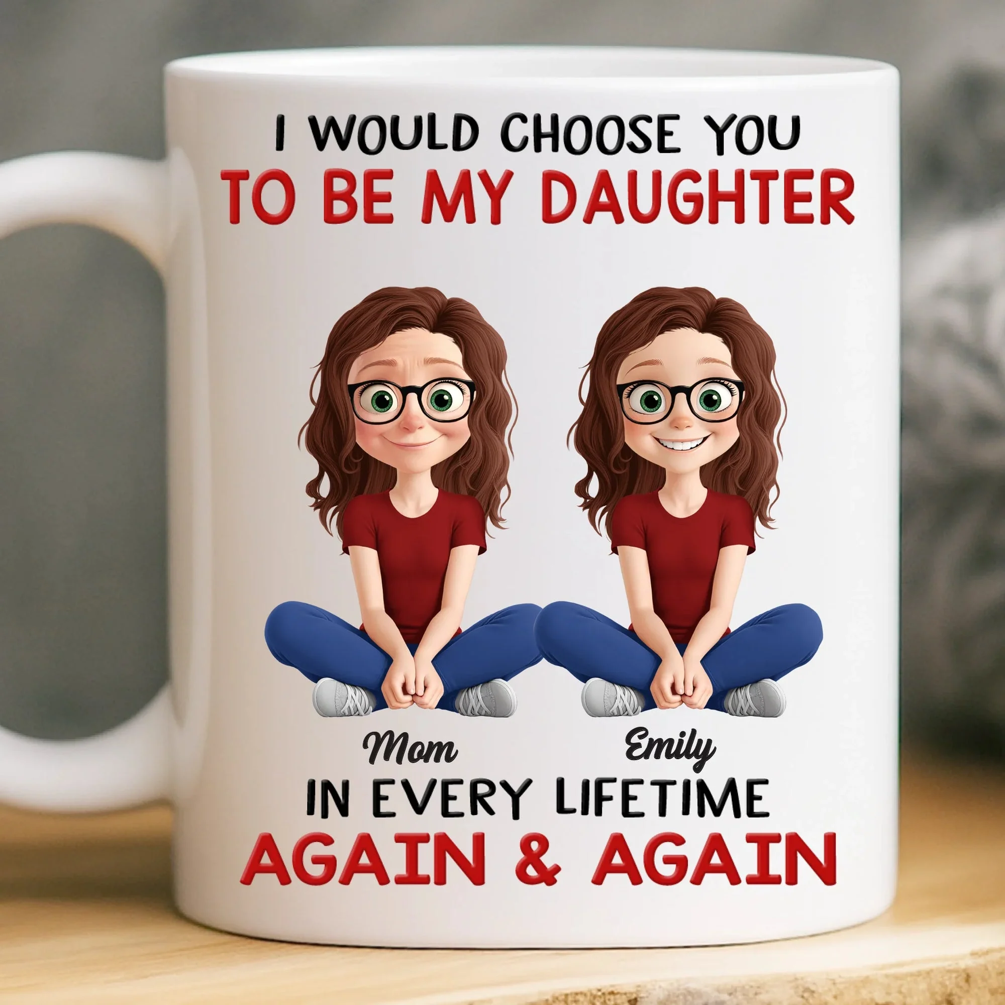Forever My Little Girl - Personalized Ceramic Mug - Gift For Mom, Mother's Day | GR25 HN02 - Image 4