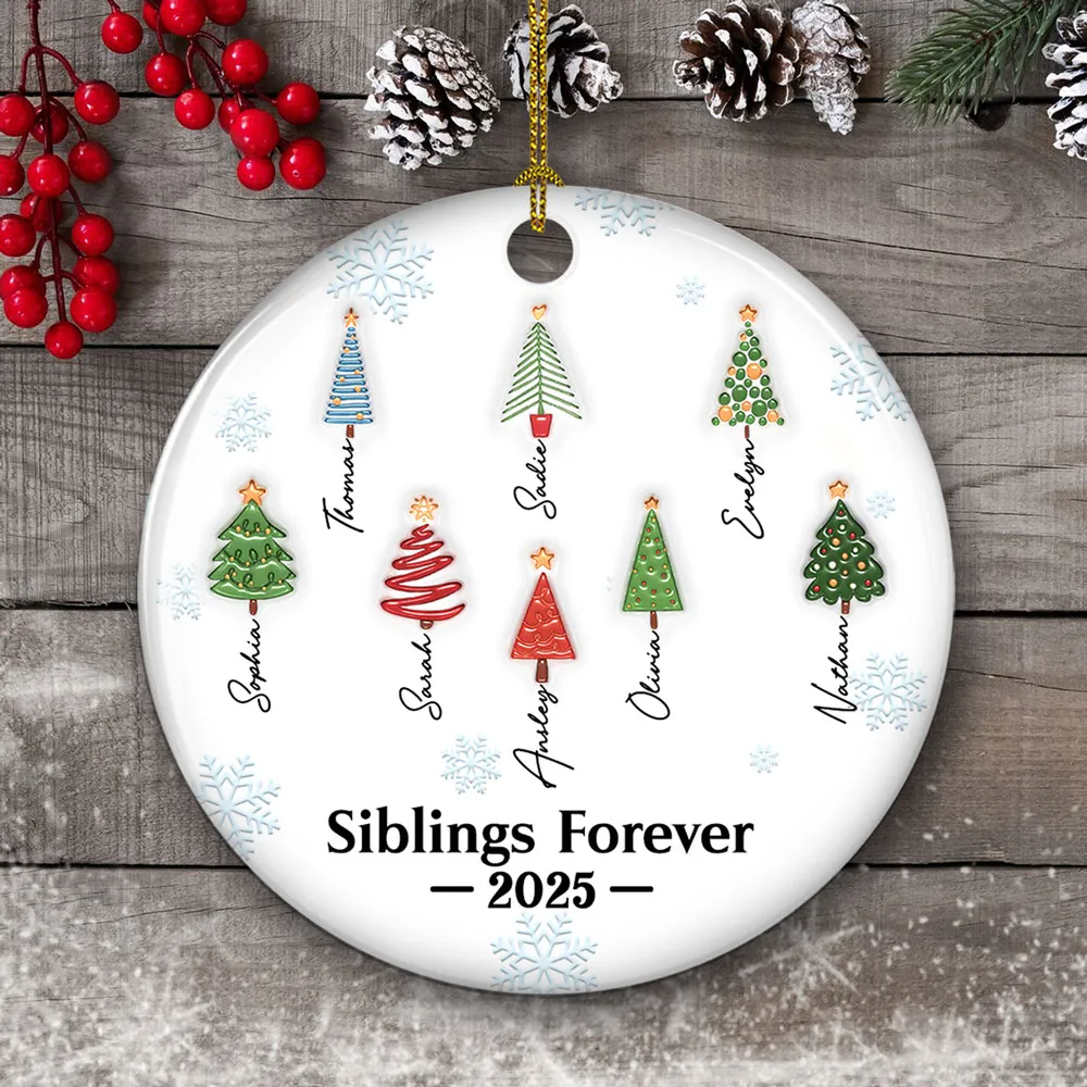 Forever Tree Names - Personalized Custom 3D Inflated Effect Ceramic Ornament - Christmas Gift For Family, Friend HH01 - Image 4