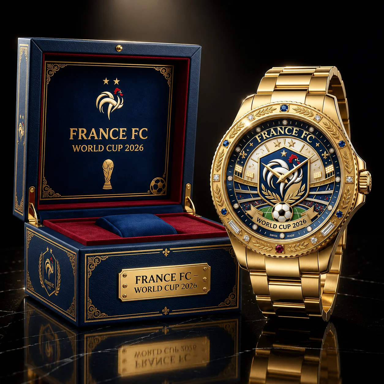 France Soccer Championship 2026 - Men's Wrist Watch - Birthday Gifts For Football Lovers, Sports Fans, Sports Lovers - Image 2