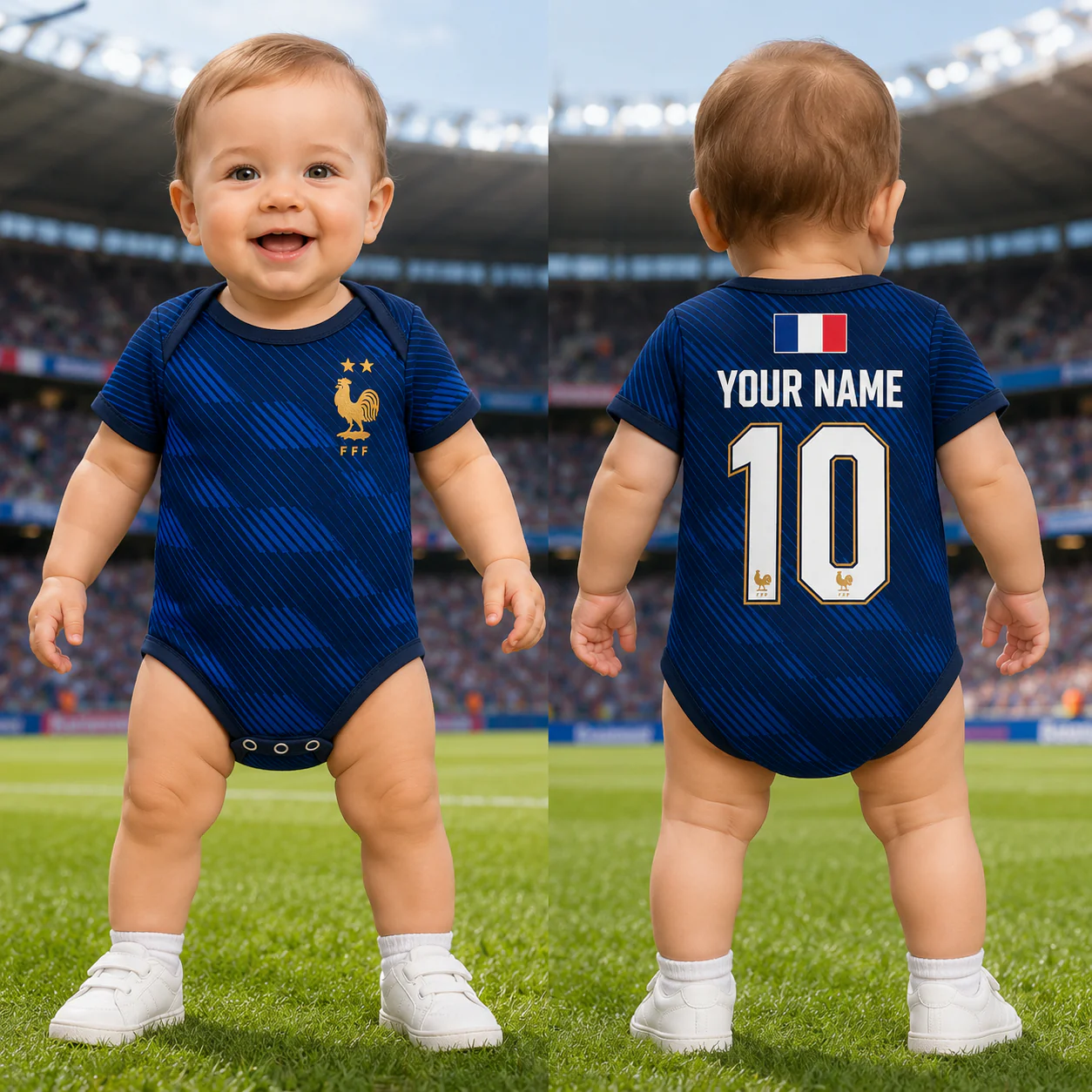 France Soccer Championship 2026 - Personalized Baby Jersey Bodysuit - Gift For Baby Shower, New Moms, New Dads, Soccer Fans