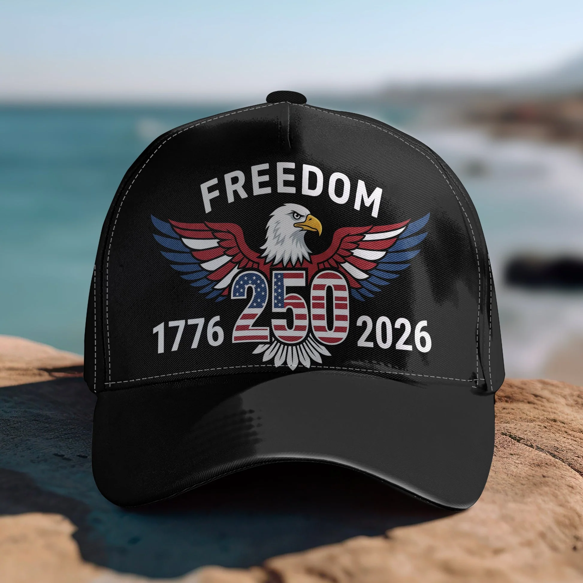 Freedom 250 Years Patriotic Eagle - Personalized Classic Cap - Gift For Patriotic, Veteran | HN02