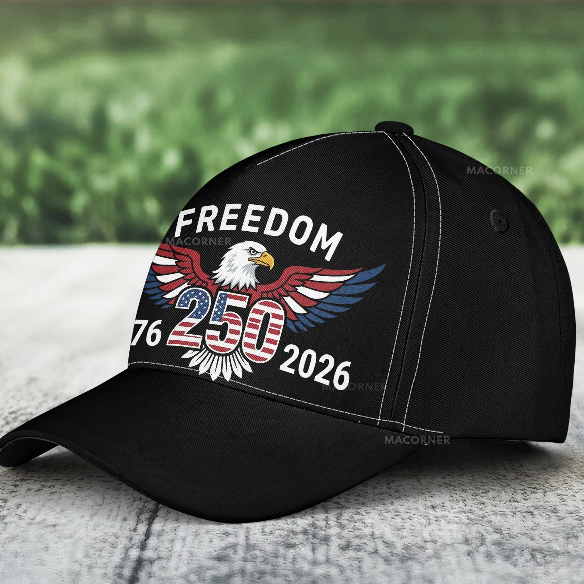 Freedom 250 Years Patriotic Eagle - Personalized Classic Cap - Gift For Patriotic, Veteran | HN02 - Image 2