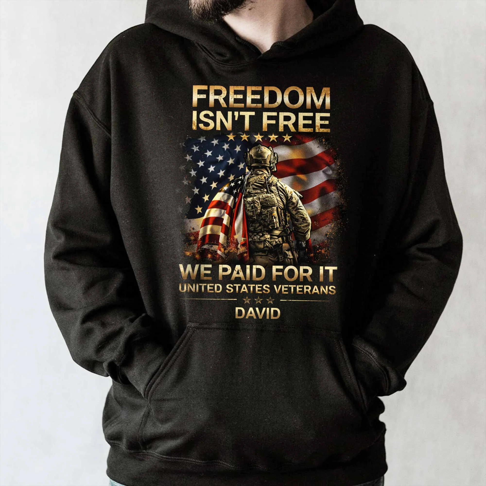 Freedom Isn't Free We Paid For It United States Veterans Soldier American Flag - Personalized Shirt - Gift For Patriotic Family - Image 10