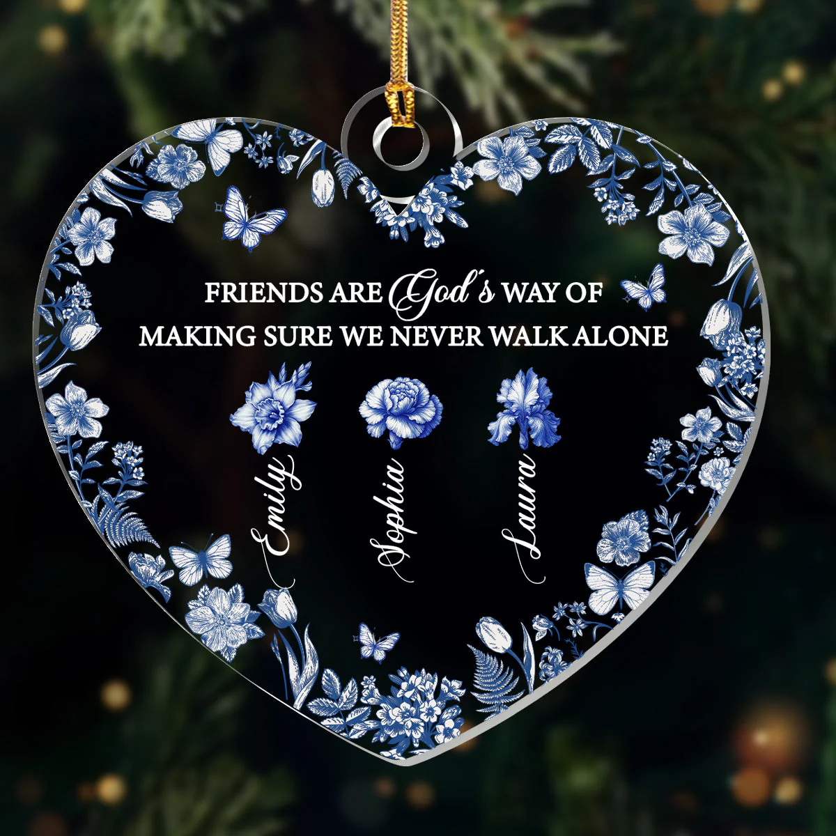 Friends Are God's Way Of Making Sure We Never Walk Alone - Personalized Acrylic Ornament TD118.