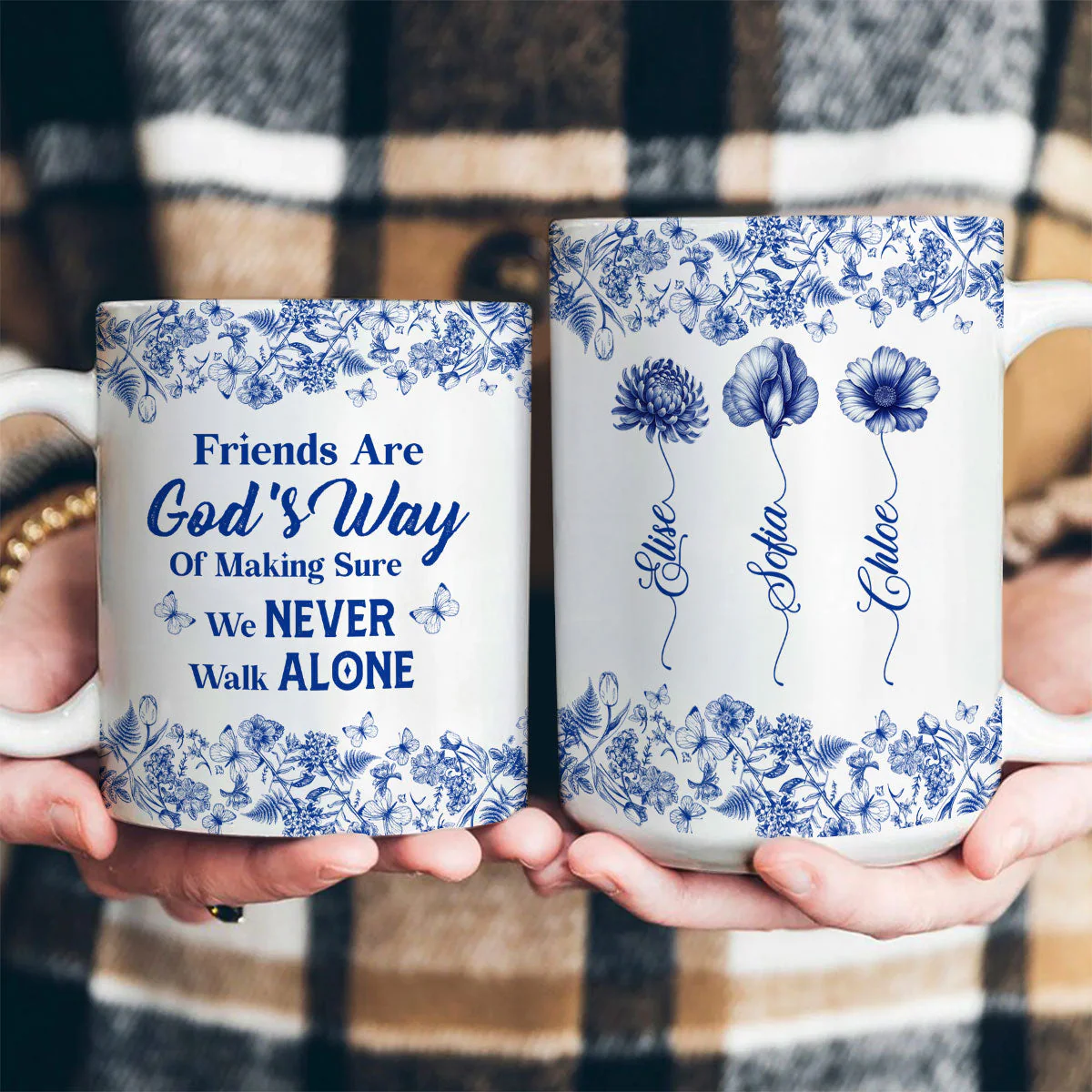 Friends Are God's Way Of Making Sure We Never Walk Alone - Personalized Ceramic Coffee Mug - Christian Gift For Friend BA01 - Image 4