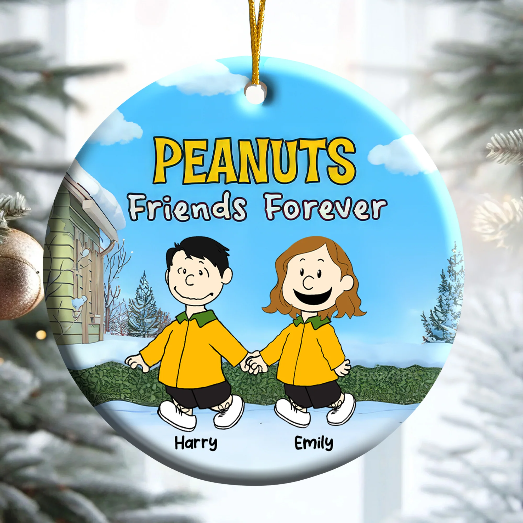 Friends Forever Peanut - Personalized Ceramic Ornament - Funny Gift For Friend, Family Member - CL48 NH96 - Image 3