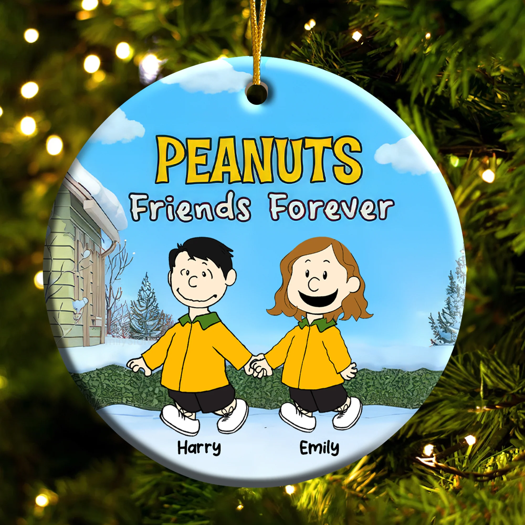 Friends Forever Peanut - Personalized Ceramic Ornament - Funny Gift For Friend, Family Member - CL48 NH96 - Image 5